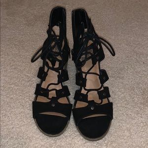 Lace up block heels (NEVER WORN!)